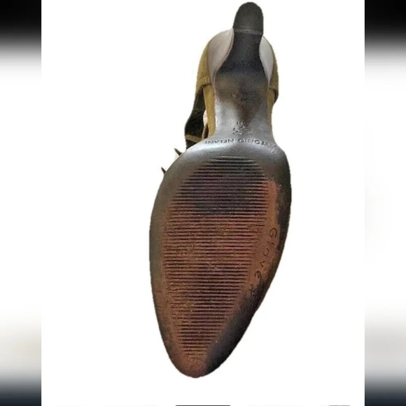 ANTONIO MELANI Tan Flats with Pointed Toe and Adjustable Ankle Strap - Picture 4 of 6